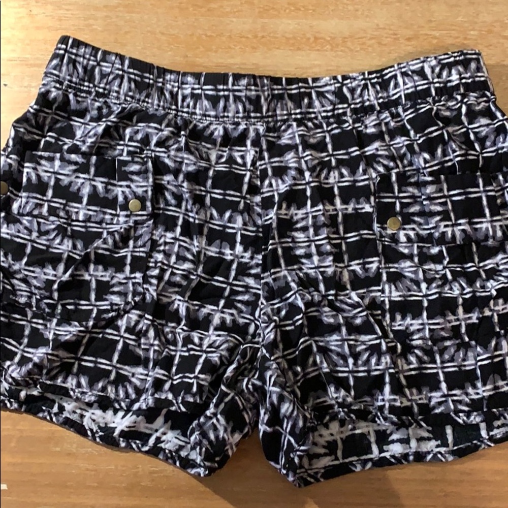 Black pattern shorts